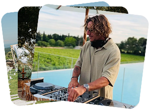 Mix de photos : Hugo qui mix, table de mariage et cérémonie de mariage