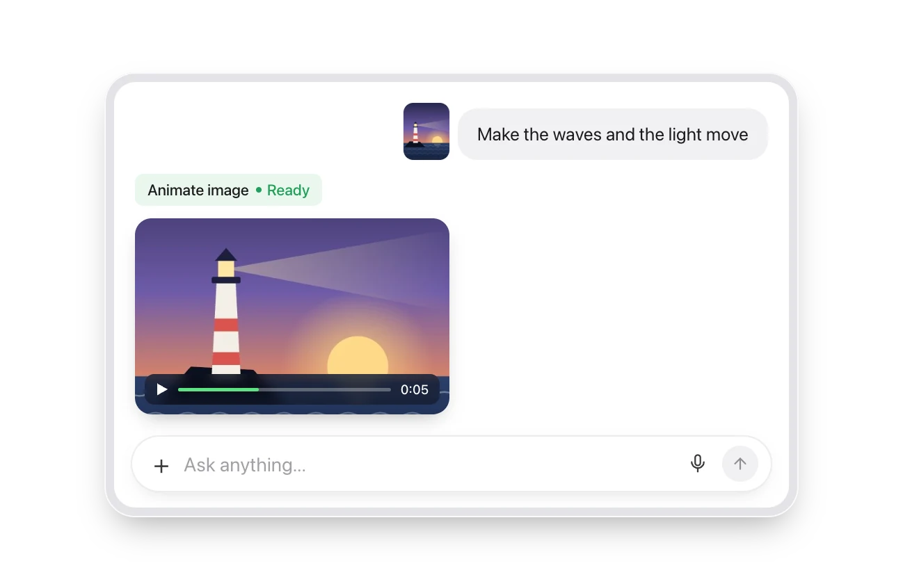 A lighthouse photo turned into a short animated clip