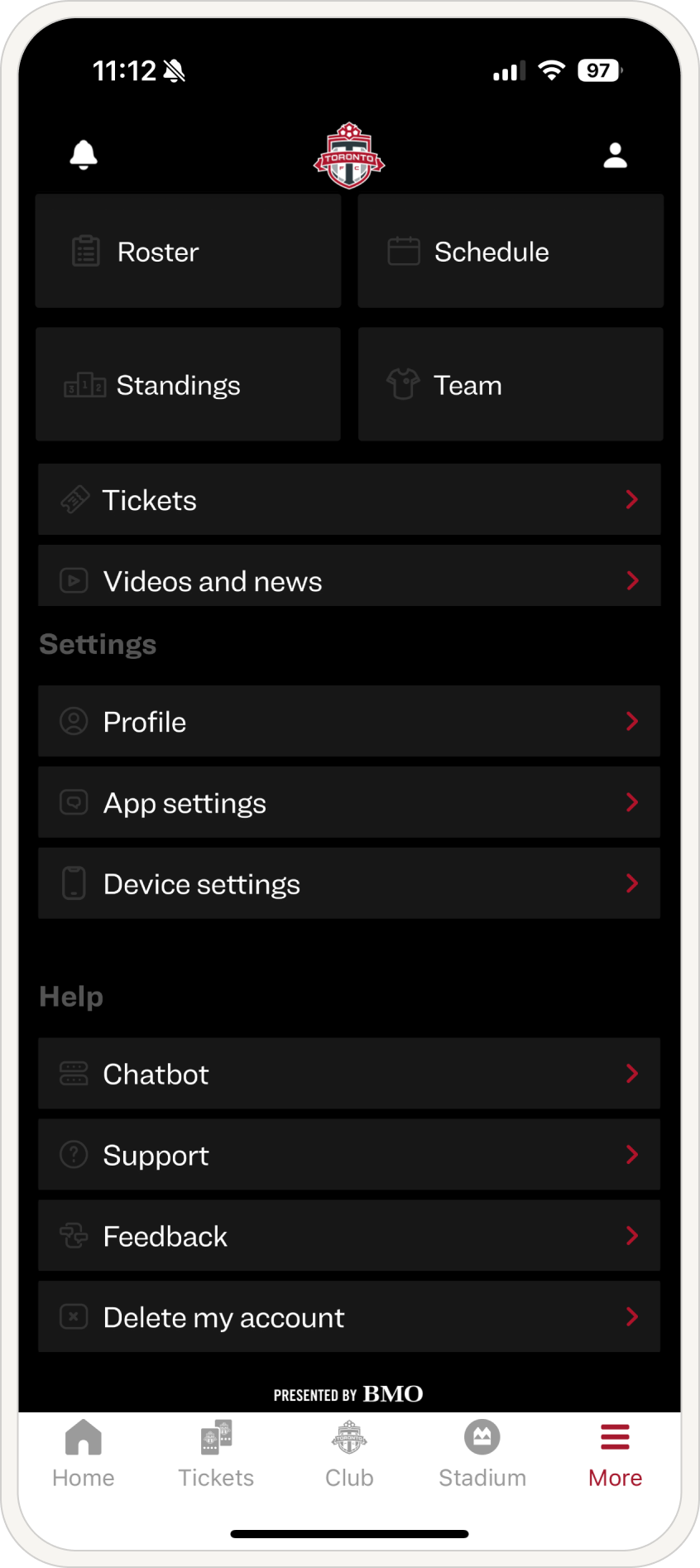 Before: cluttered More menu