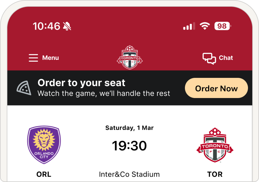 Order to Your Seat surfaced on the homepage