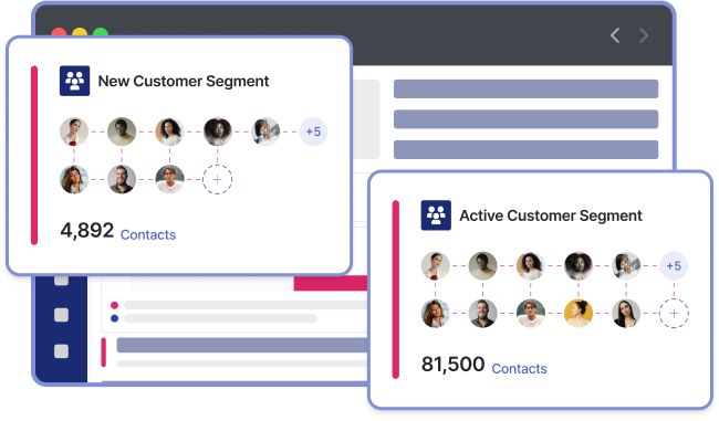 Dashboard showing audience segmentation and data.