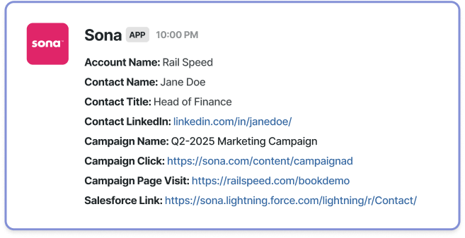 Instant sales alerts for ad engagement