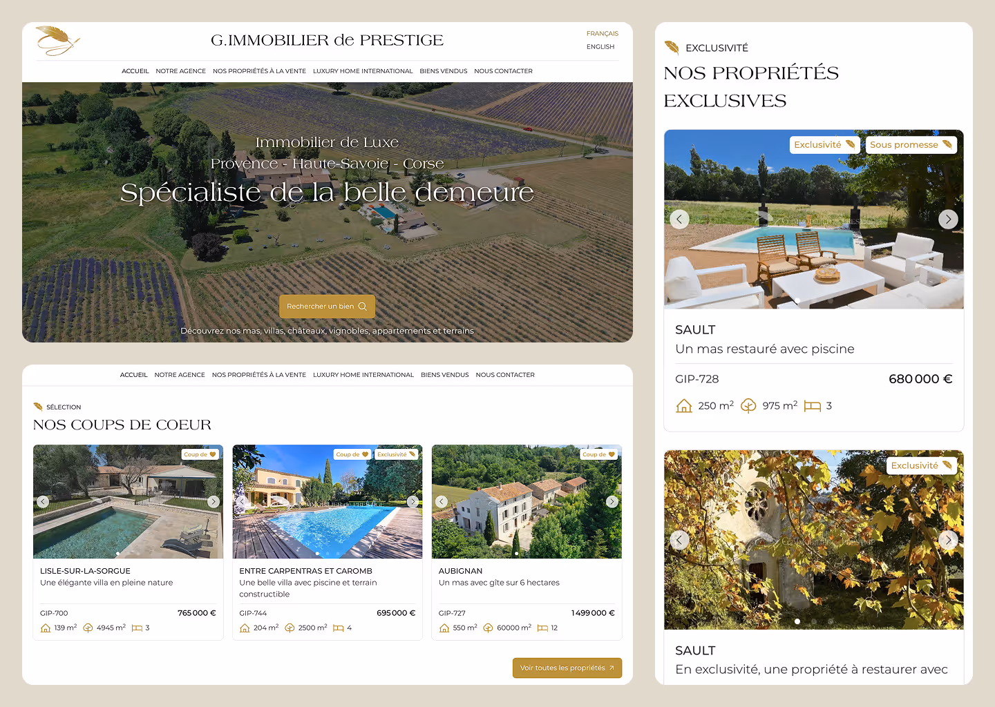 Images du projet G Immobilier de Prestige, une agence immobilière de luxe