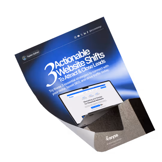 Graphic of the "3 Actionable Website Shifts to Attract & Close Leads"