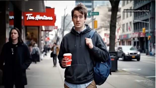 A person walking down a sidewalk holding a cup of coffeeAI-generated content may be incorrect.