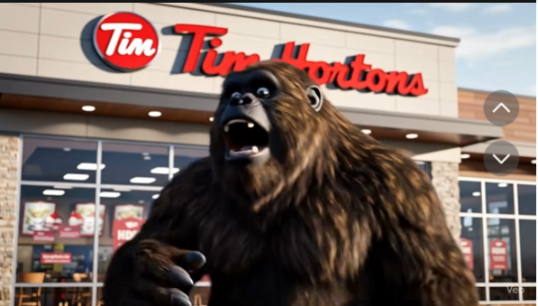 A cartoon gorilla in front of a storeAI-generated content may be incorrect.