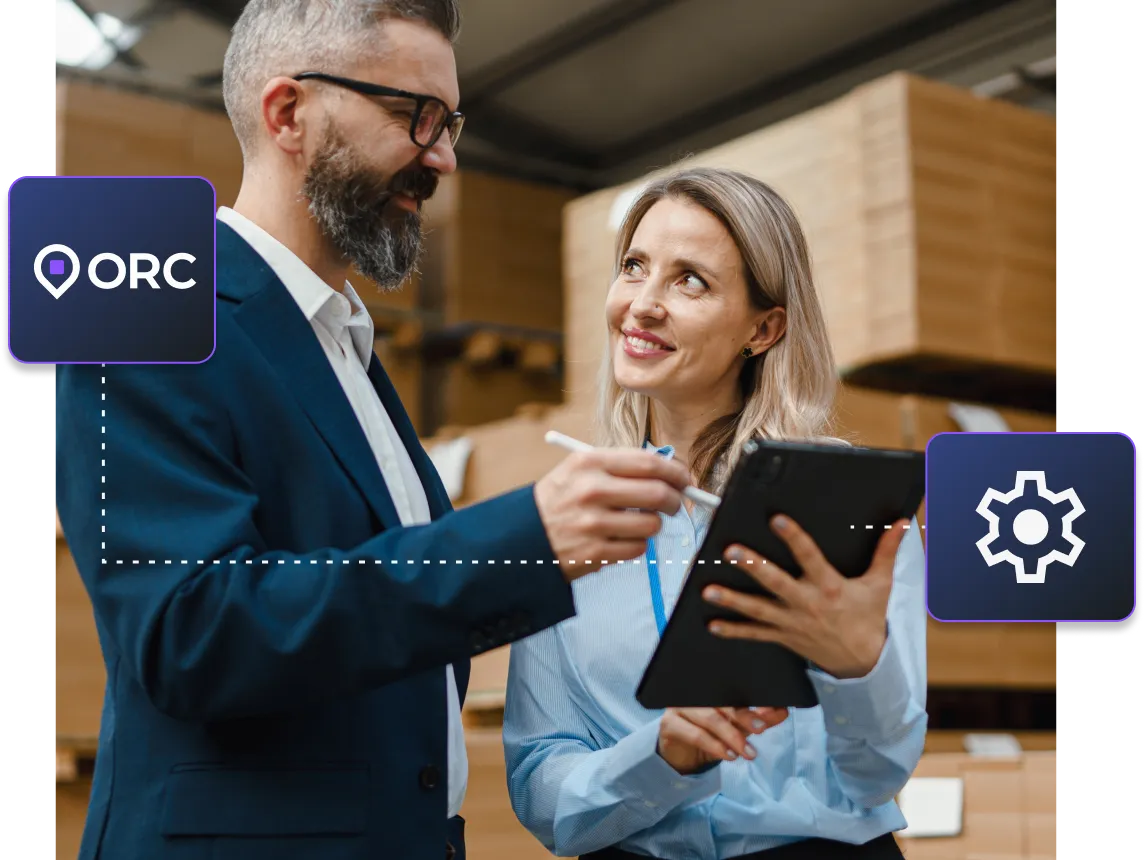 A man and woman using IoniaPay Orchestration.