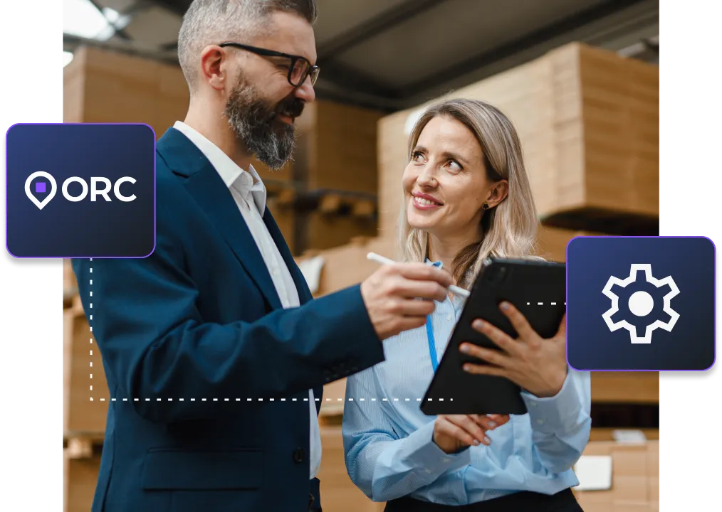 A man and woman using IoniaPay Orchestration.