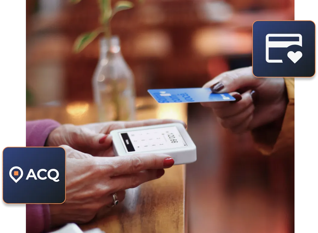 A retailer accepting a card payment with Acquiring.