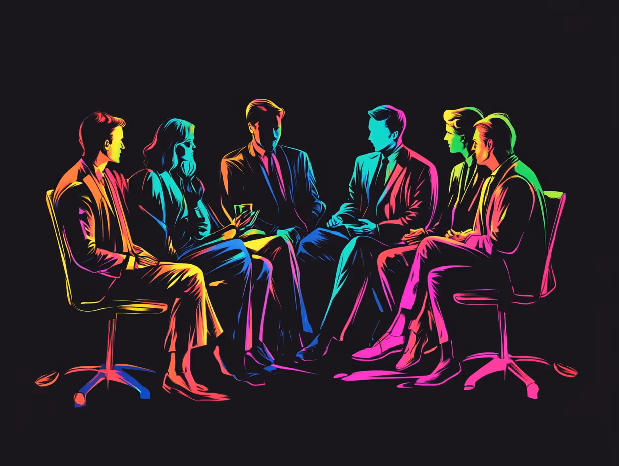 business people sitting and talking