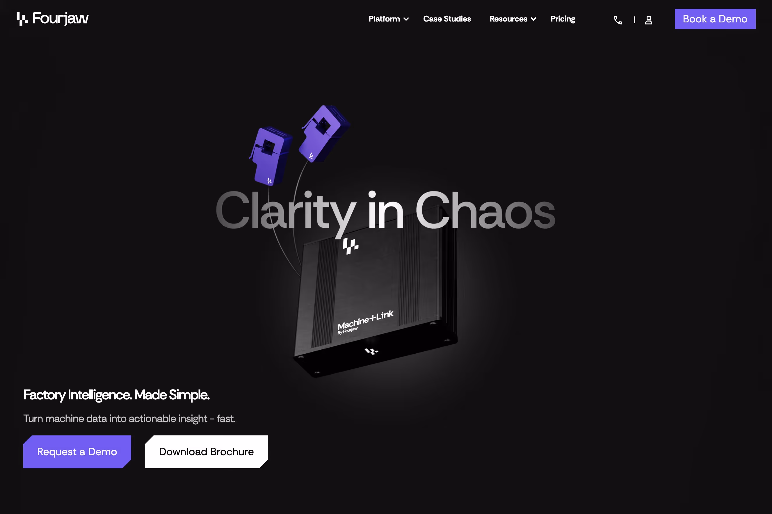 FourJaw homepage demonstrating modern B2B design with strong typography, purposeful color palette, and clear visual hierarchy