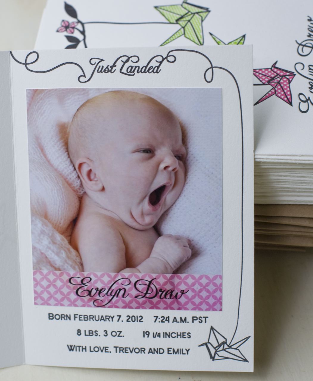 A letterpress card with photo