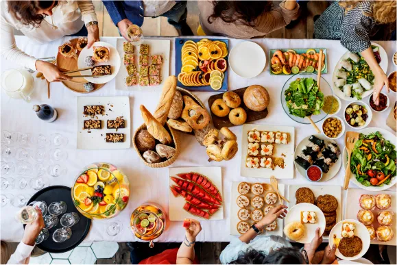 Farewell wedding brunch spread in Palm Springs