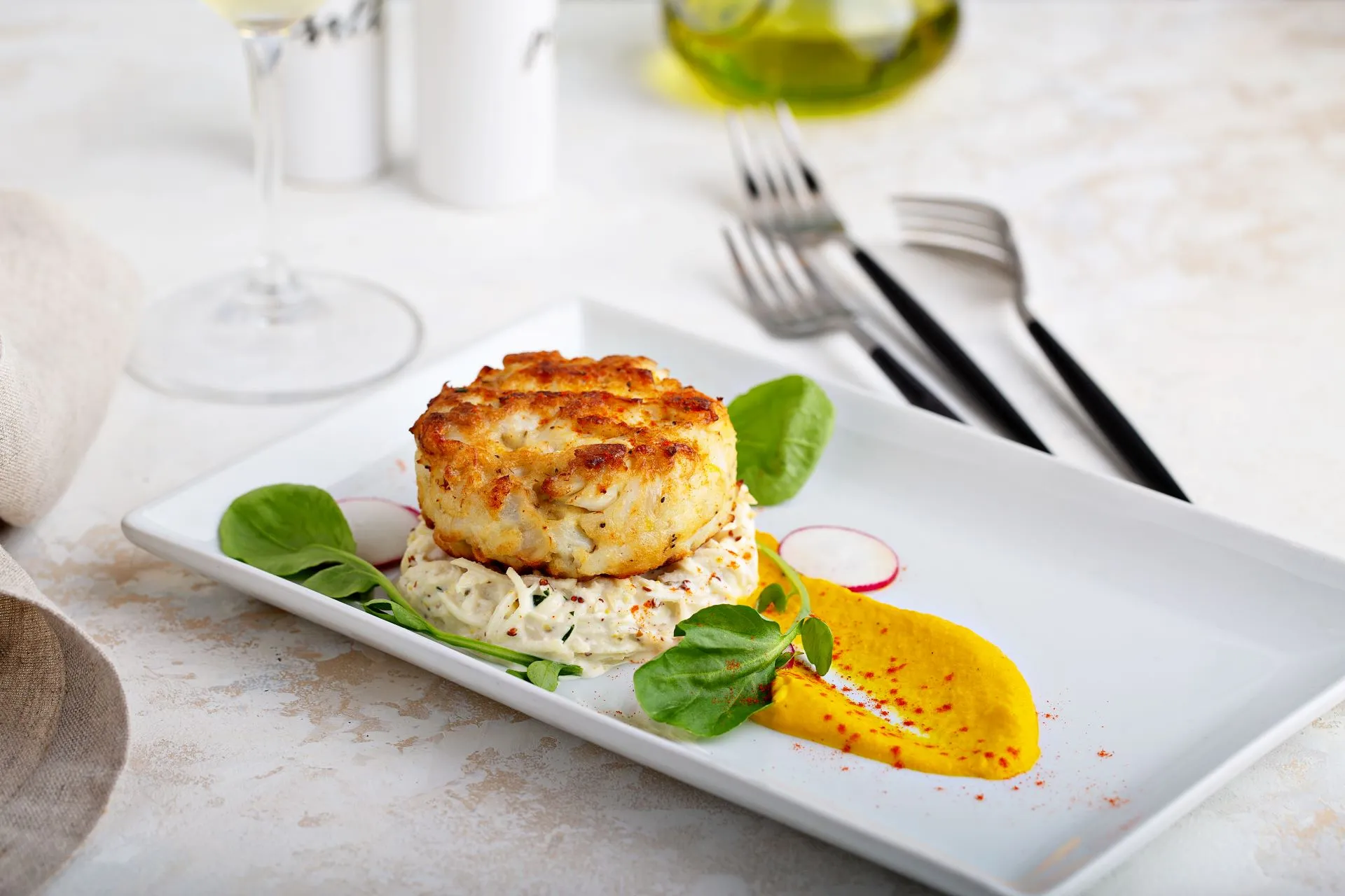 Fresh plated entrée for a custom Palm Springs private-chef menu