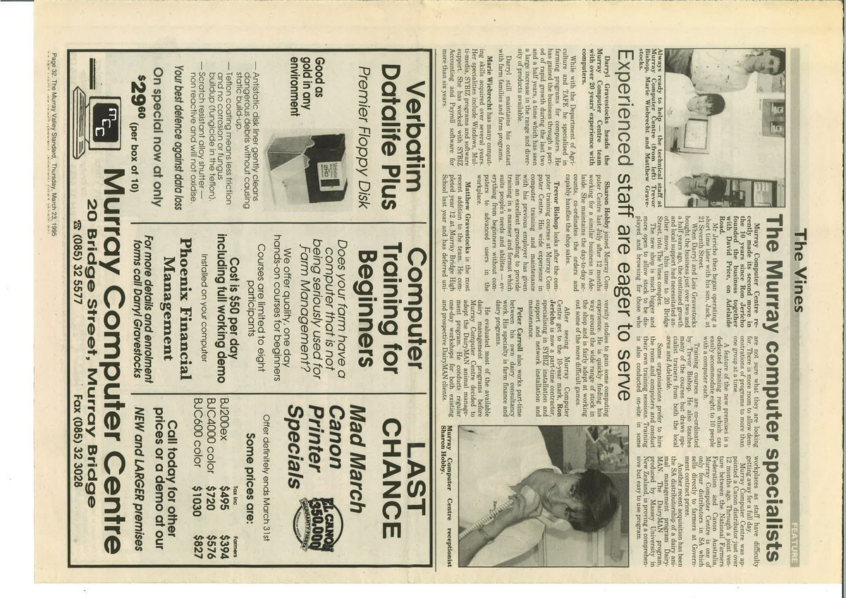 Murray Valley Standard feature, 23 March 1995