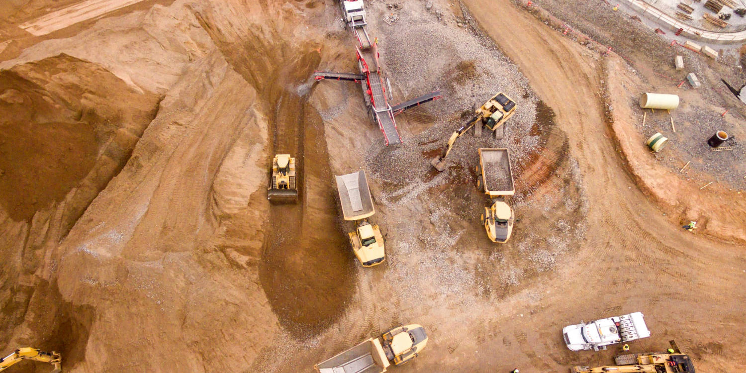 Automated drone capturing survey data over a mine site