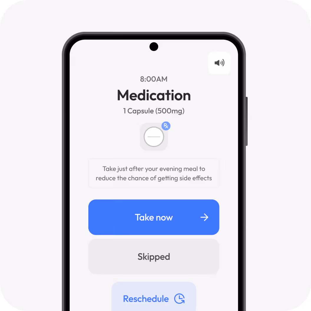 A pill reminder mockup image