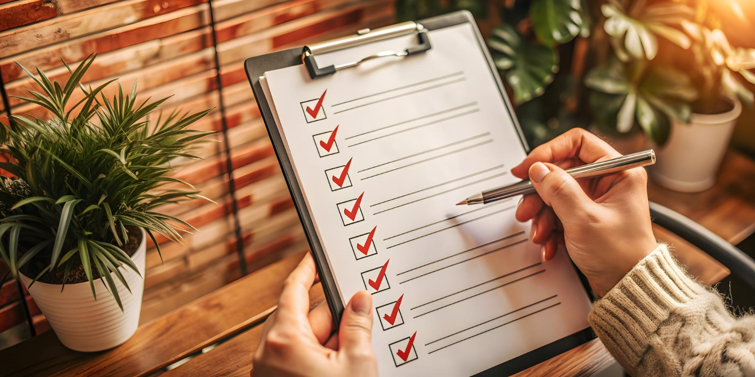 A person holding a checklist