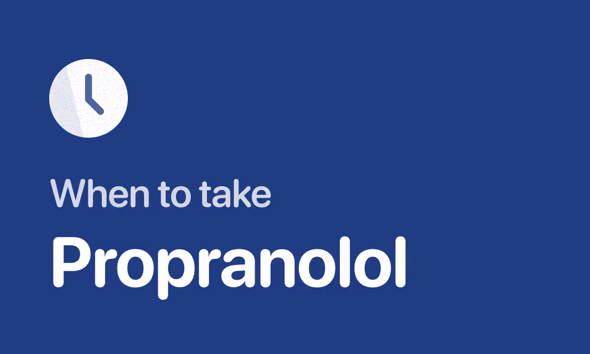 Best Time to Take Propranolol (Inderal): By Condition