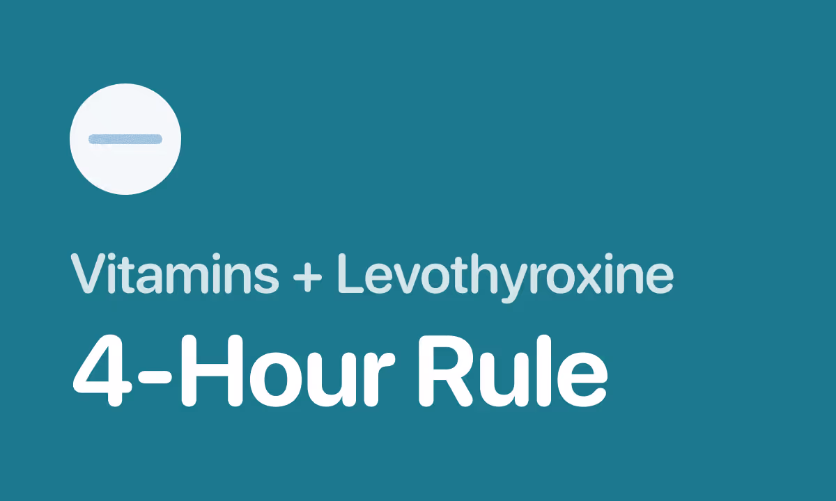 Vitamins With Levothyroxine: Safe vs Block List + 4-Hour Rule