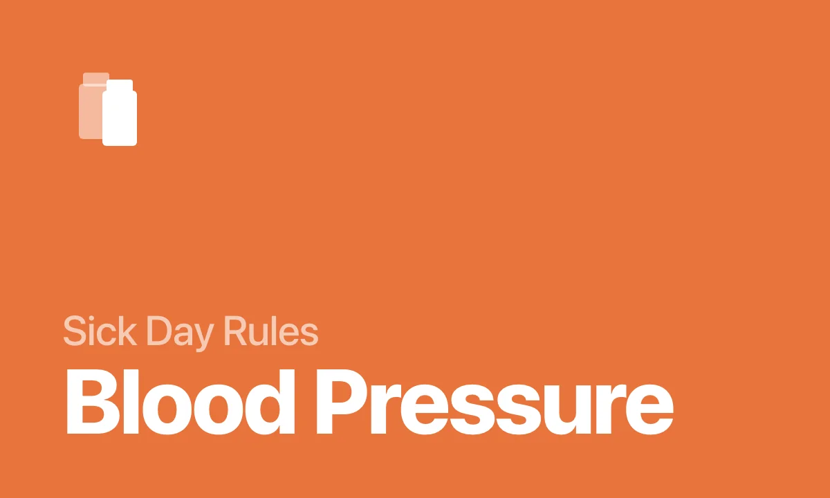Sick Day Rules Blood Pressure