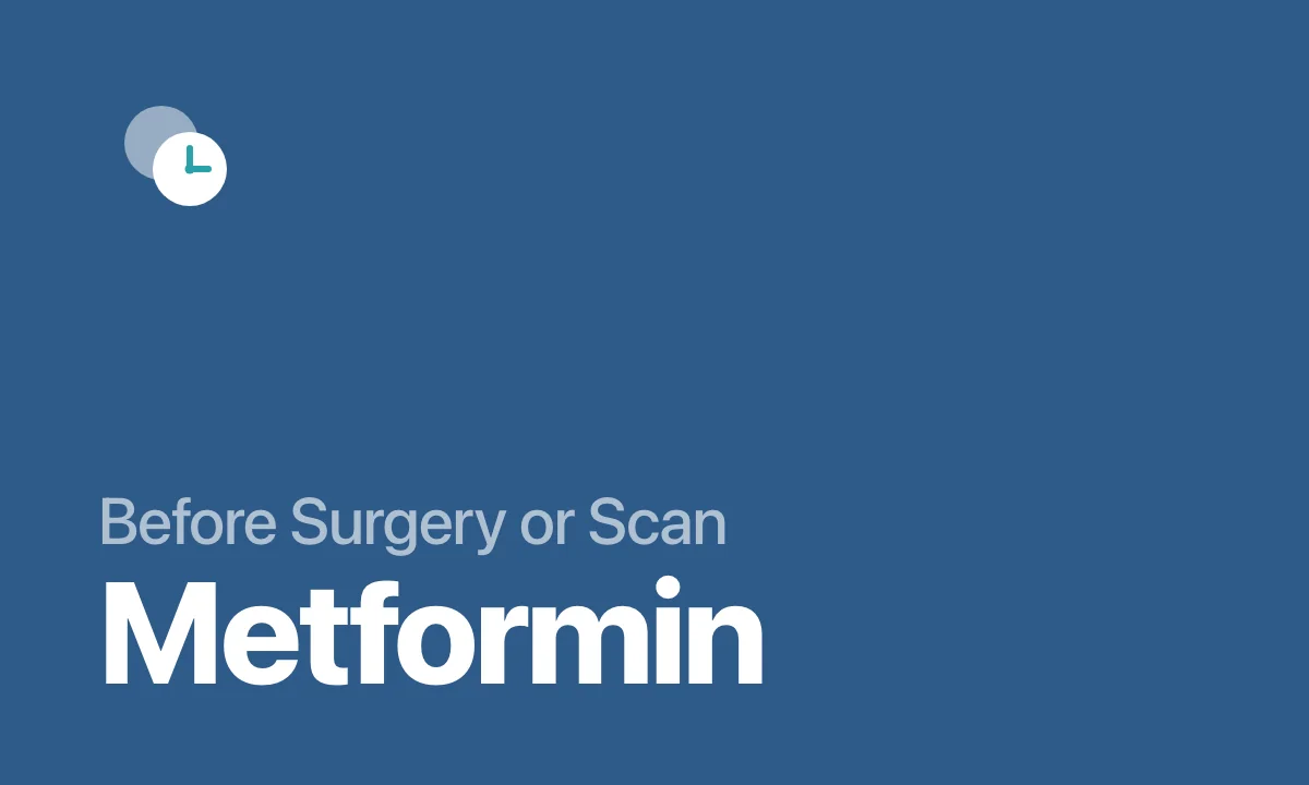 Before Surgery or Scan Metformin