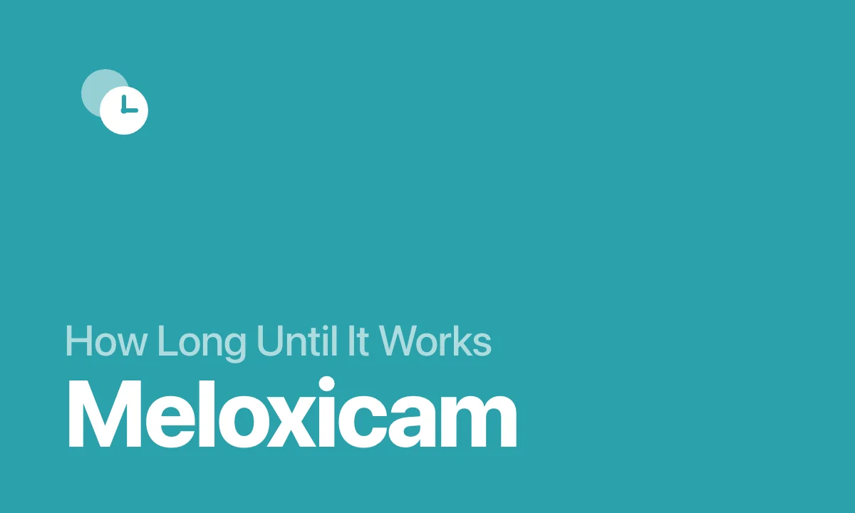 How Long Until It Works Meloxicam