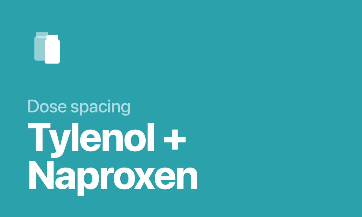 Dose spacing Tylenol + Naproxen