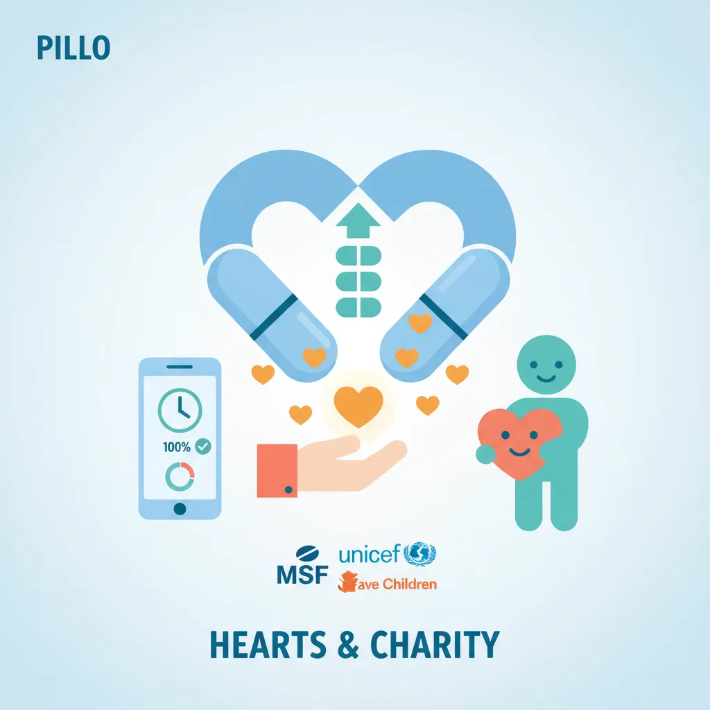 Pillo Hearts medication reminder charity donations
