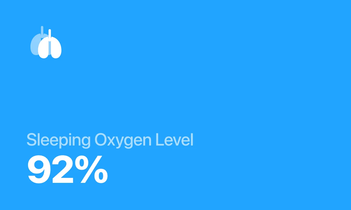 Sleeping Oxygen Level 92%