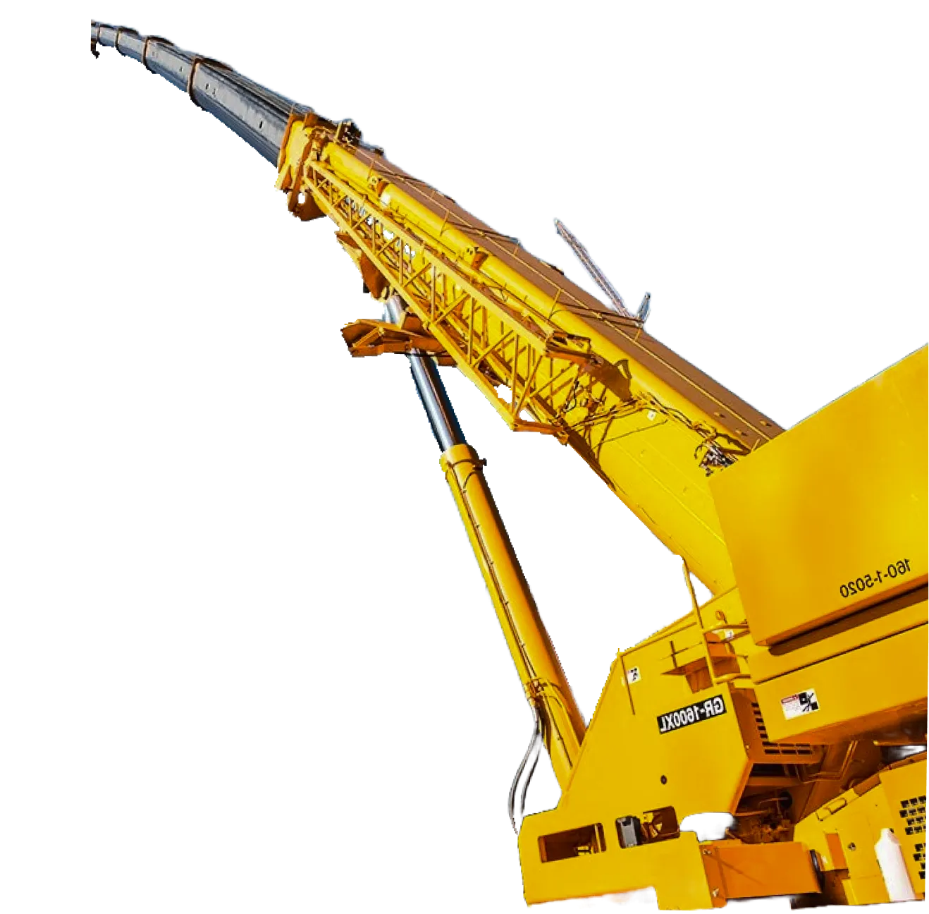 a close up of a crane on a truck