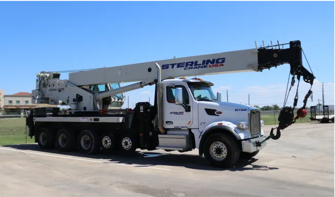 crane with a crane hook attached to it's back