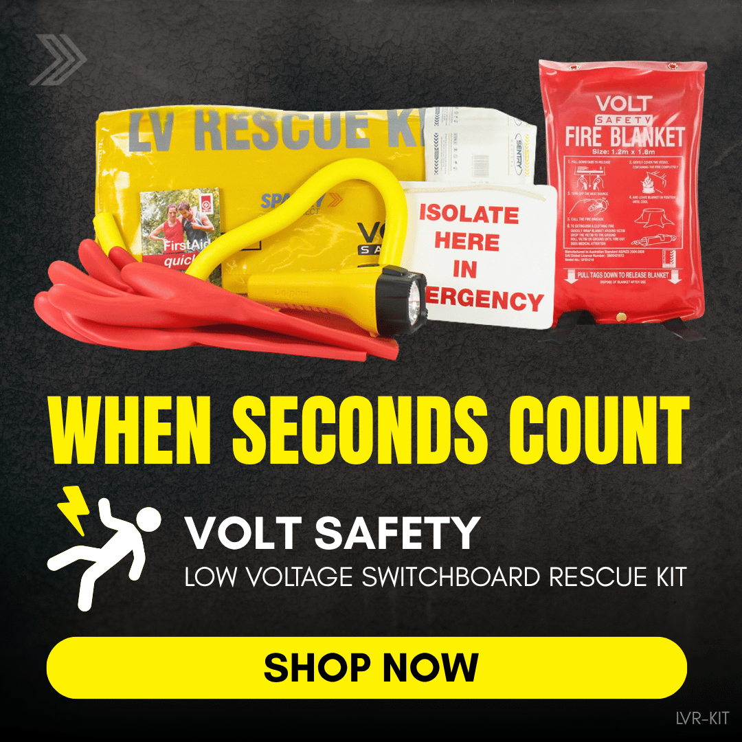 volt safety low voltage rescue kit banner with tagline when seconds count