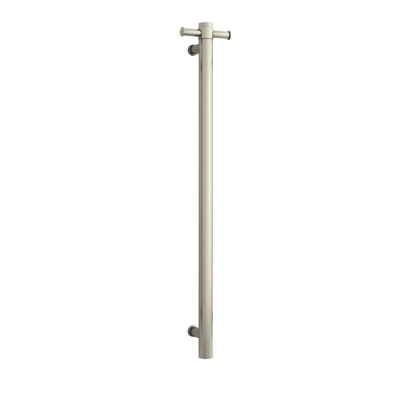 Click here for a brushed nickel vertical towel warmer bar with minimalistic side mounts, SKU VSH900HBN.
