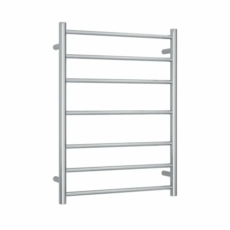 Click here for a brushed stainless steel seven-bar round heated towel rail, SKU SRB4412.