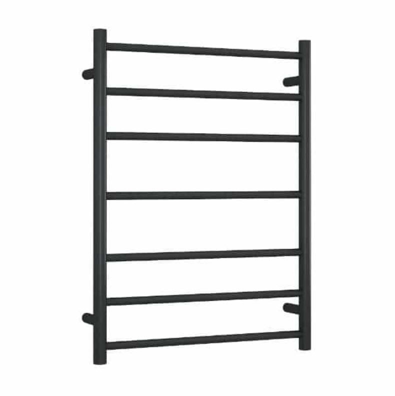Click here for a black seven-bar round heated towel rail, SKU SR44MB.