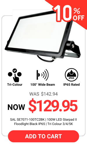 Click here for a discounted SAL 100W LED floodlight with tri-colour options, a 180° sensor, and IP65 rating for $161.17.