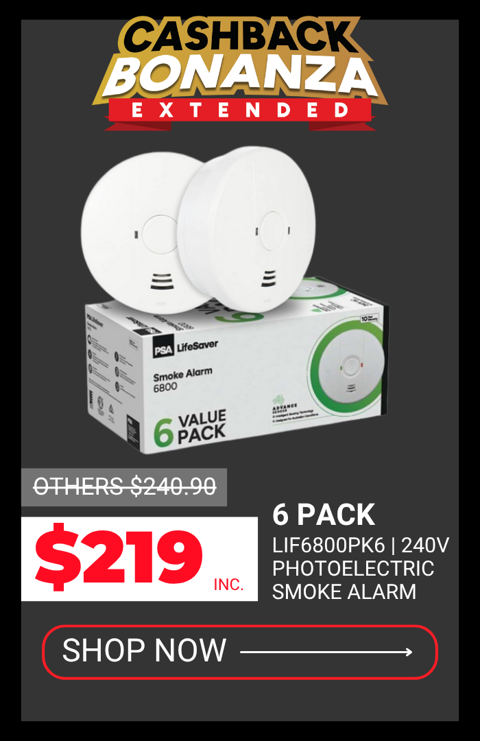 Click to shop the PSA LIF6800PK6 6 pack of smoke alarms.