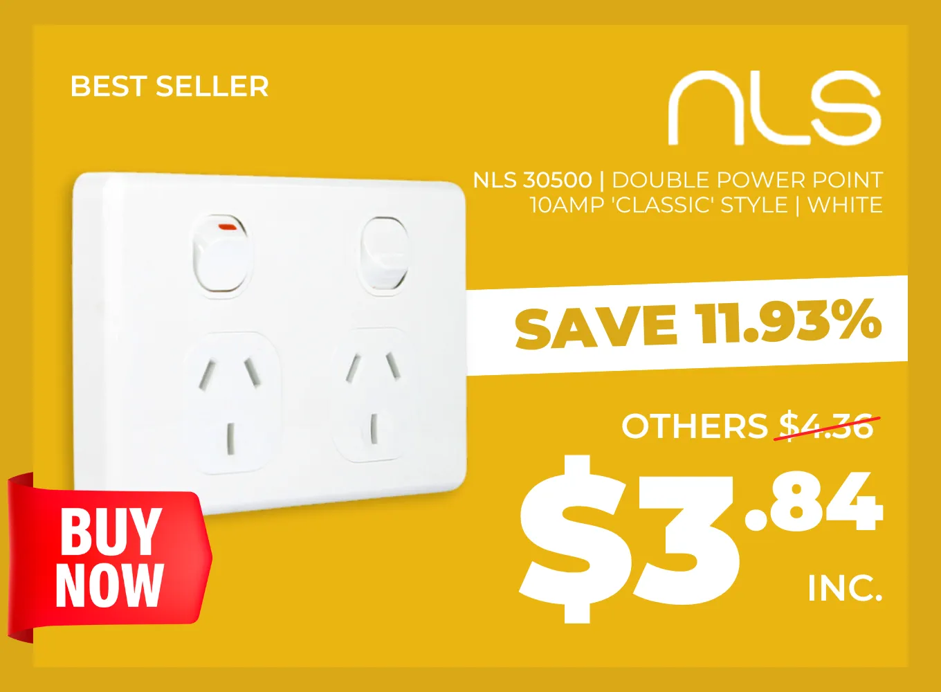 Click here for the NLS 30500 Double Power Point 10A 'Classic' Style.