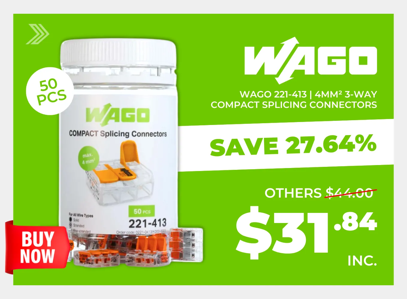 Click to shop the 221-413 WAGO Splicing Connectors. 