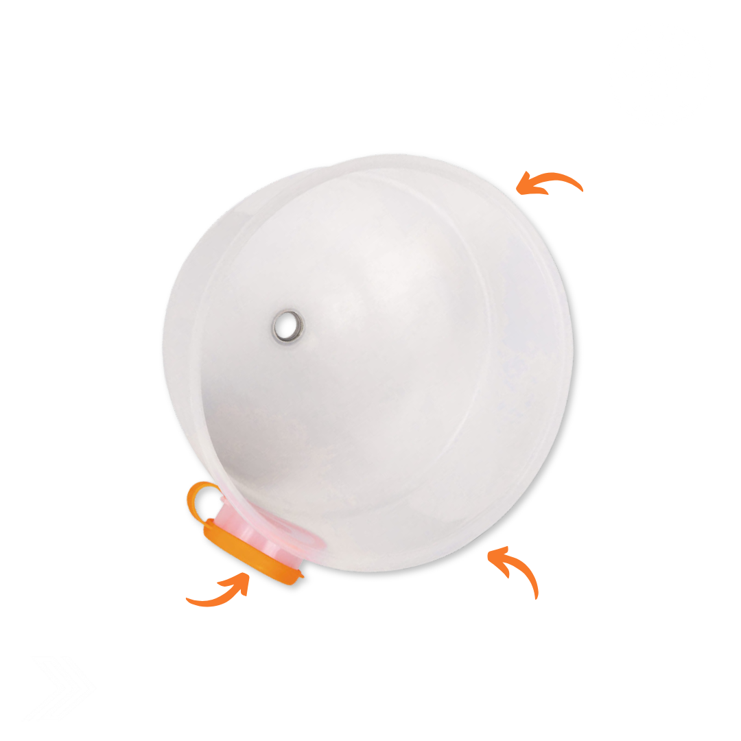 Labeled diagram of the Klein Tools collapsible dust bowl showing vacuum port, see-through design, and compatibility with 160mm hole saws and 13mm arbors. Click to shop the Klein Tools Dust Bowl.