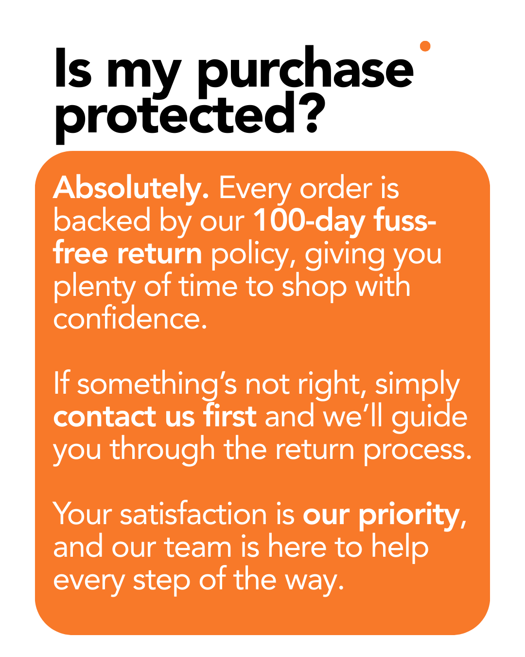 Sparky Direct’s 100-day fuss-free return policy and customer-first support to ensure every purchase is protected - Shop Clipsal Now.
