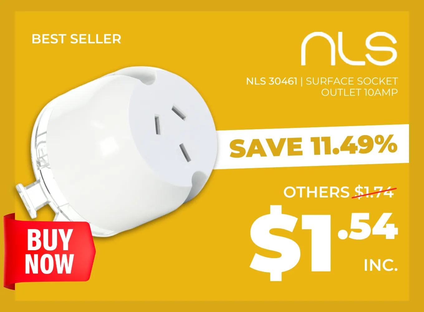 Click here for the NLS 30461 Surface Socket Outlet 10A.