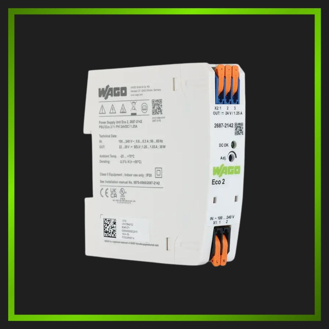 Click here for a WAGO Eco 2 single-phase 24V DC 1.25A power supply unit.