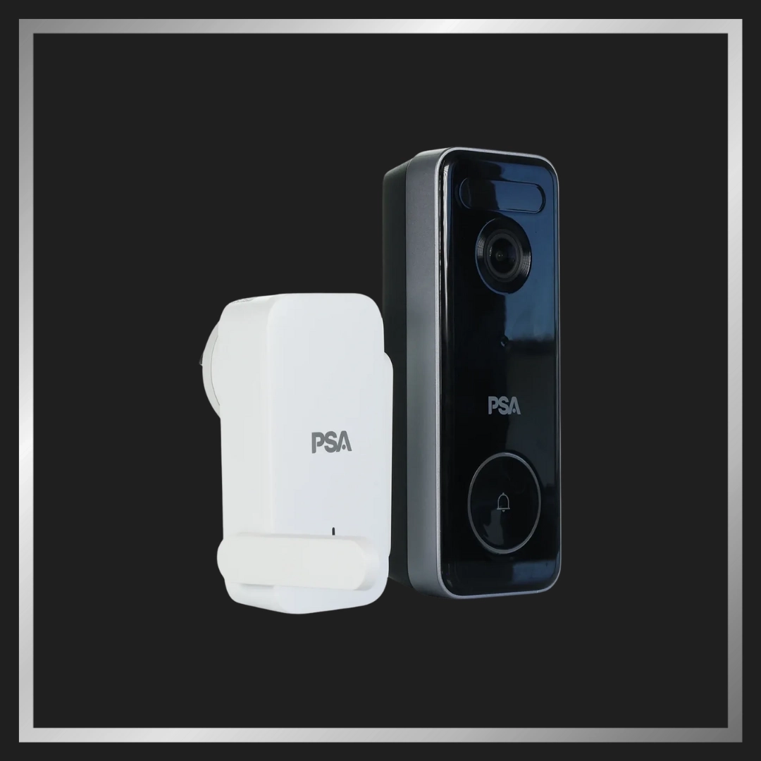 Click here for a Centrii DoorGuard video doorbell system with 5MP camera and white homebase unit.