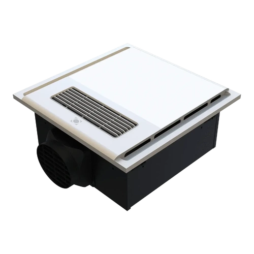 Click here for a Domus ceiling heater featuring a white vent and modern white panel.