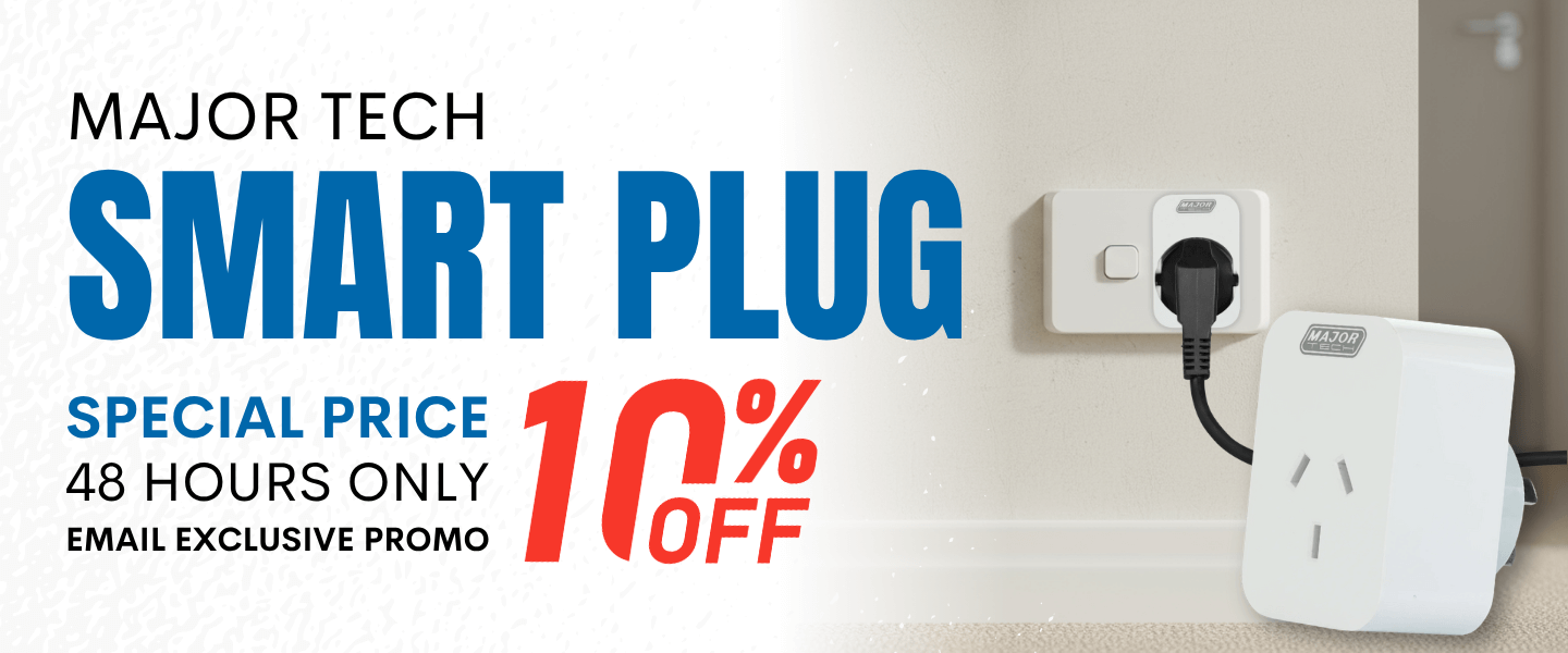 Major Tech smart plug 10% off promotion banner