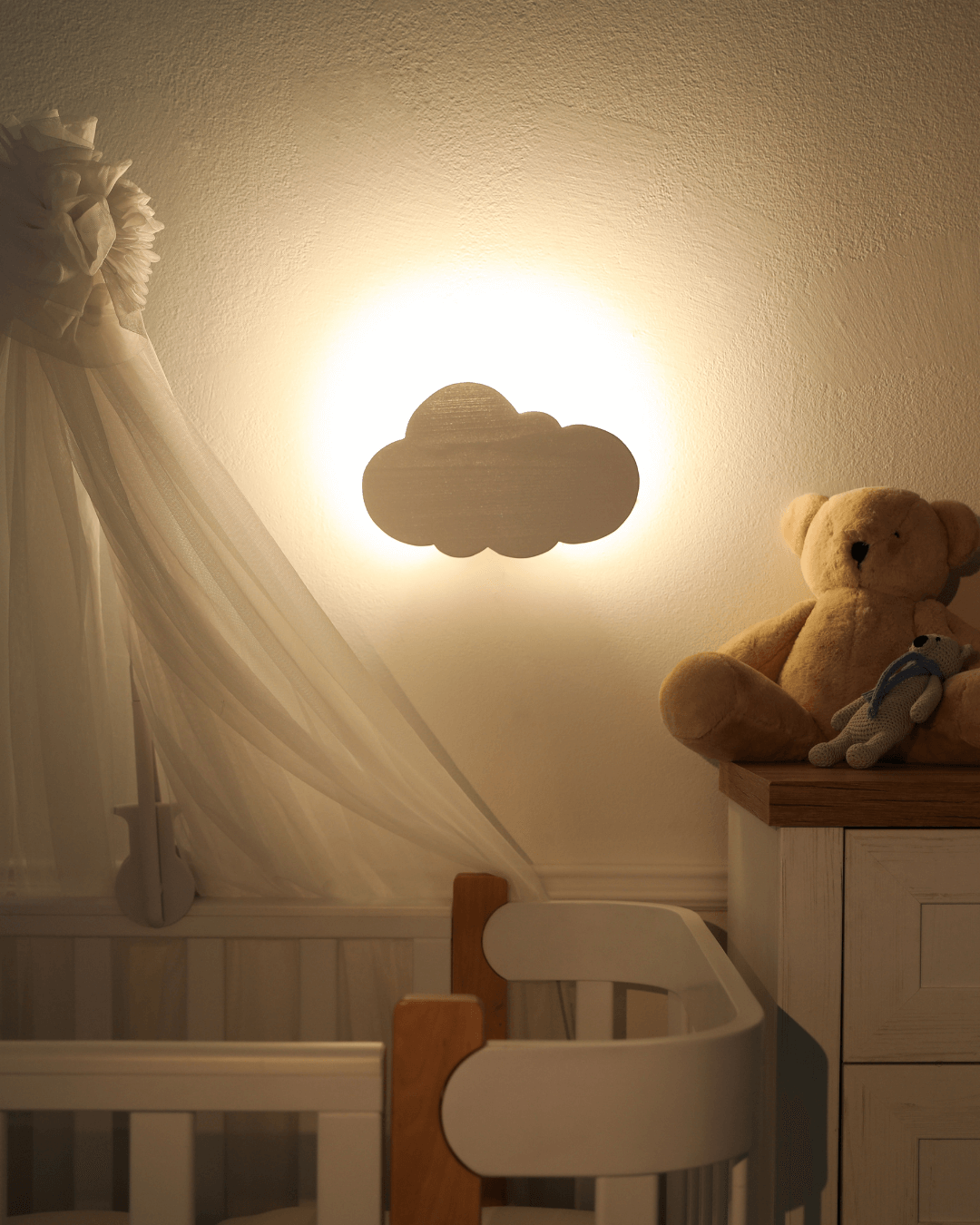 Night light in baby’s nursery powered by smart plug