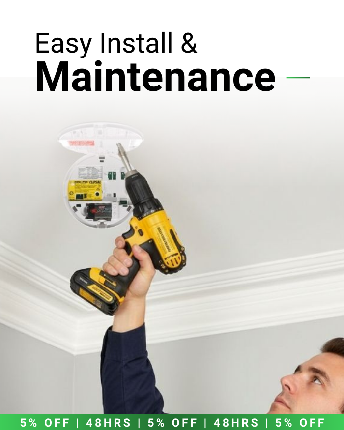 Electrician installing Clipsal 755psma4 photoelectric smoke alarm demonstrating easy installation and maintenance