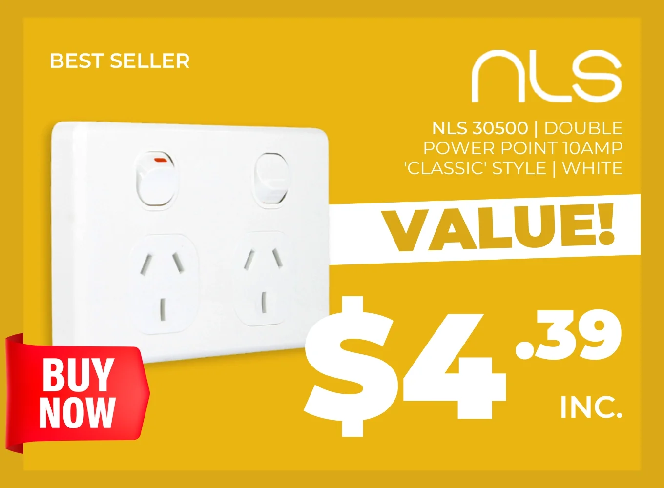 Click here for the NLS 30500 Double Power Point 10A 'Classic' Style.